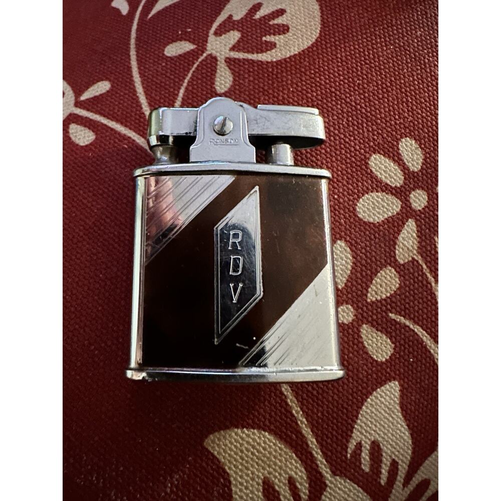Vintage Ronson Princess Blue lighter Untested Approx 2" RDV Engraved 50s